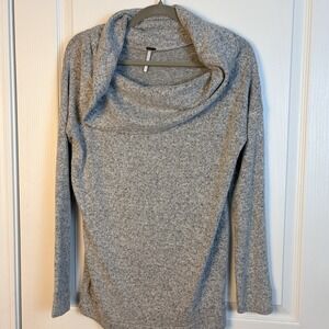 Poof Gray Women's Cowl Neck Sweater Cozy Soft Large